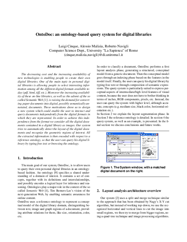 (PDF) Ontodoc: An ontology-based query system for digital libraries