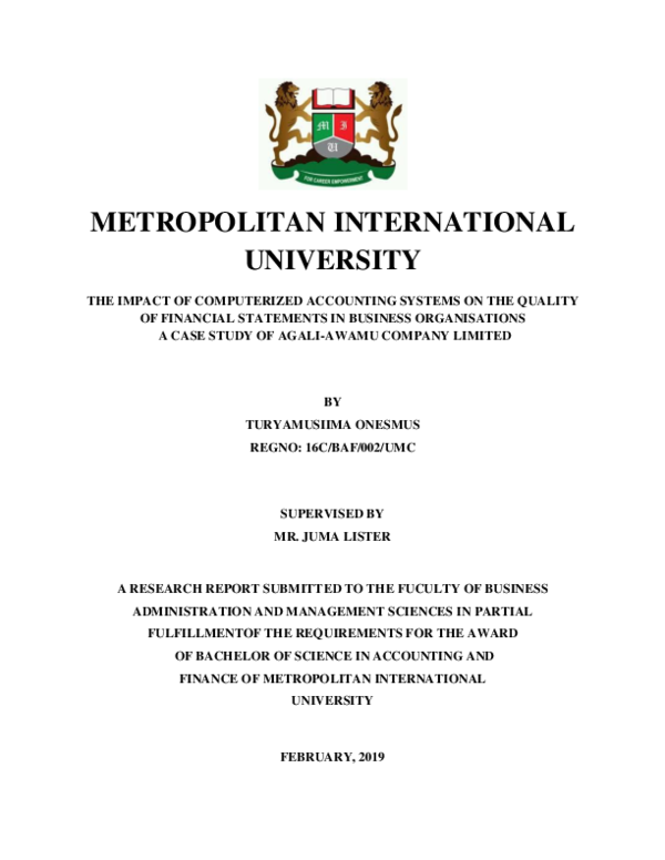 (PDF) THE IMPACT OF COMPUTERIZED ACCOUNTING SYSTEMS ON THE QUALITY OF ...