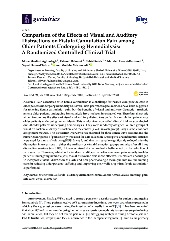 (PDF) Comparison of the Effects of Visual and Auditory Distractions on ...