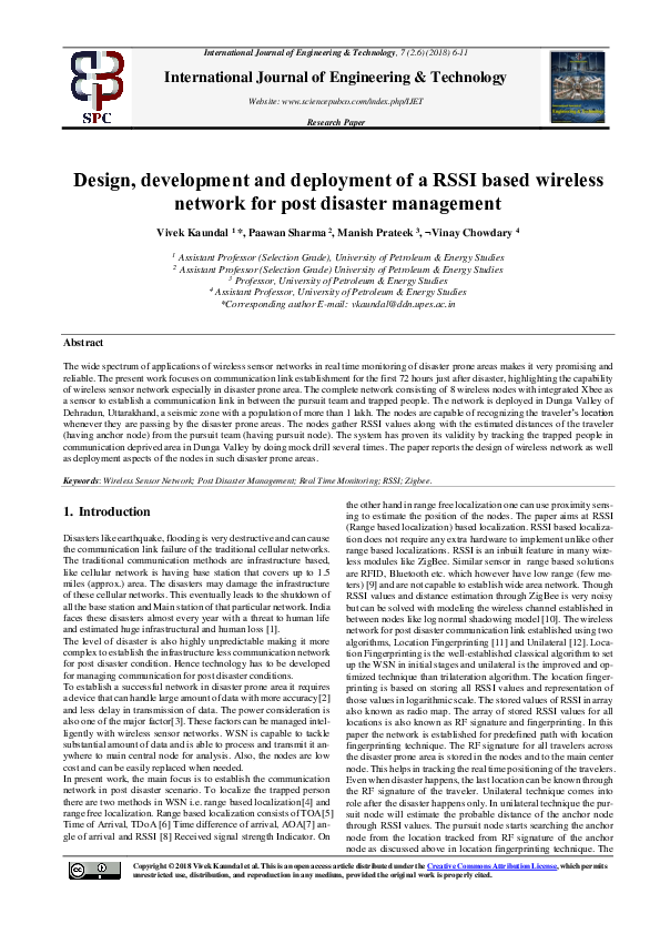 (PDF) Design, development and deployment of a RSSI based wireless ...
