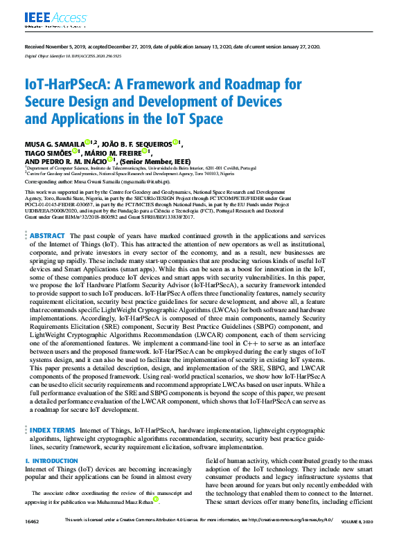 (PDF) IoT-HarPSecA: A Framework and Roadmap for Secure Design and ...