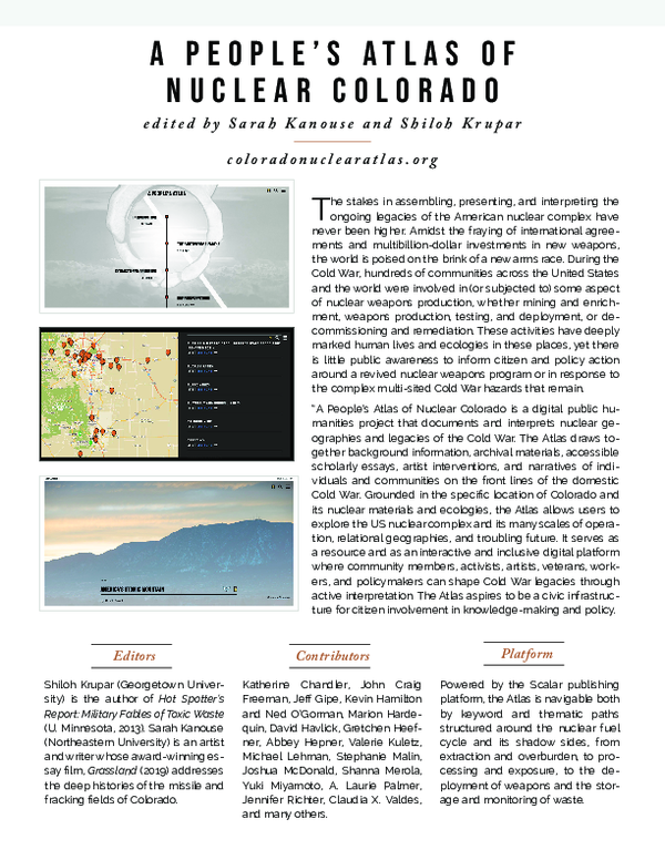 (PDF) A People's Atlas of Nuclear Colorado (Project Brief)
