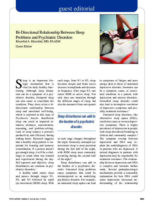 (PDF) Bi-Directional Relationship Between Sleep Problems and ...