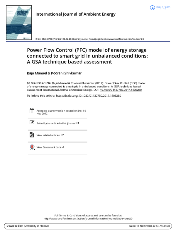 (PDF) Power Flow Control (PFC) model of energy storage connected to ...