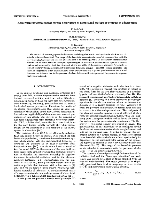 (PDF) Zero-range potential model for the description of atomic and ...