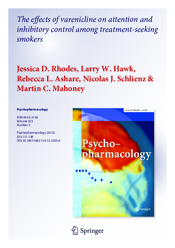 (PDF) The effects of varenicline on attention and inhibitory control ...