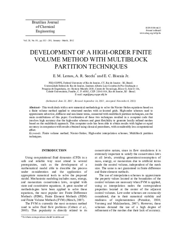 (PDF) Development of a high-order finite volume method with multiblock ...