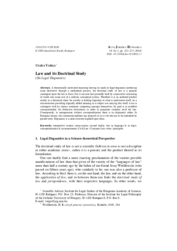 (PDF) Law and its doctrinal study