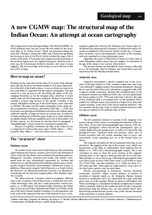 (PDF) A new CGMW map: The structural map of the Indian Ocean: An ...