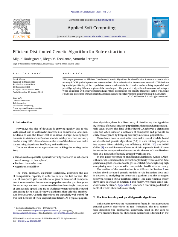 (PDF) Efficient Distributed Genetic Algorithm for Rule extraction
