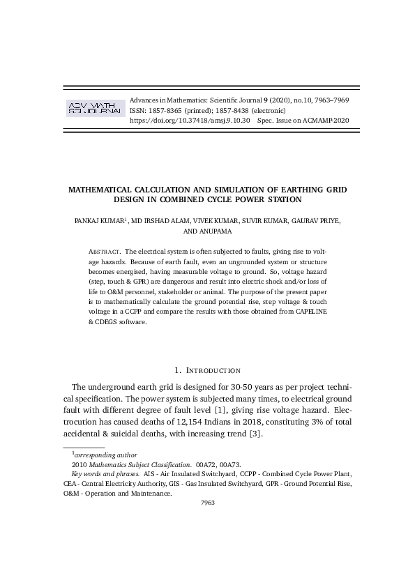 (PDF) Mathematical Calculation and Simulation of Earthing Grid Design ...