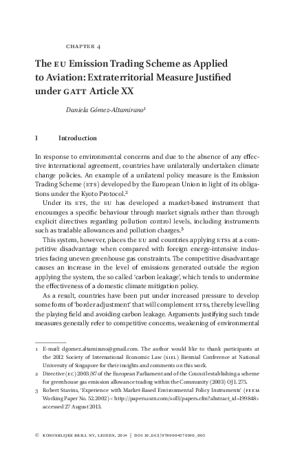 (PDF) 4 The EU Emission Trading Scheme as Applied to Aviation ...