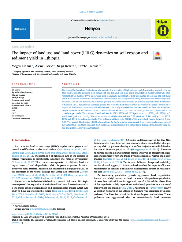 (PDF) The impact of land use and land cover (LULC) dynamics on soil ...