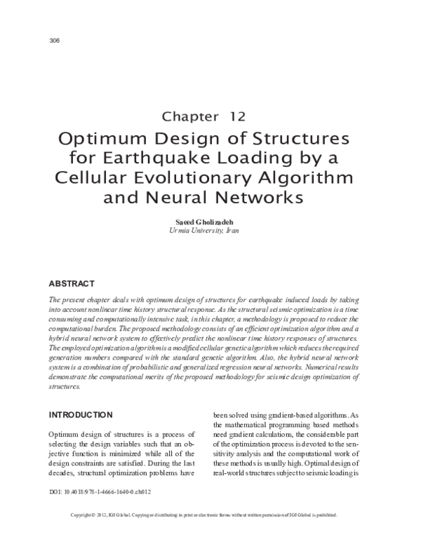 (PDF) Optimum Design of Structures for Earthquake Loading by a Cellular ...