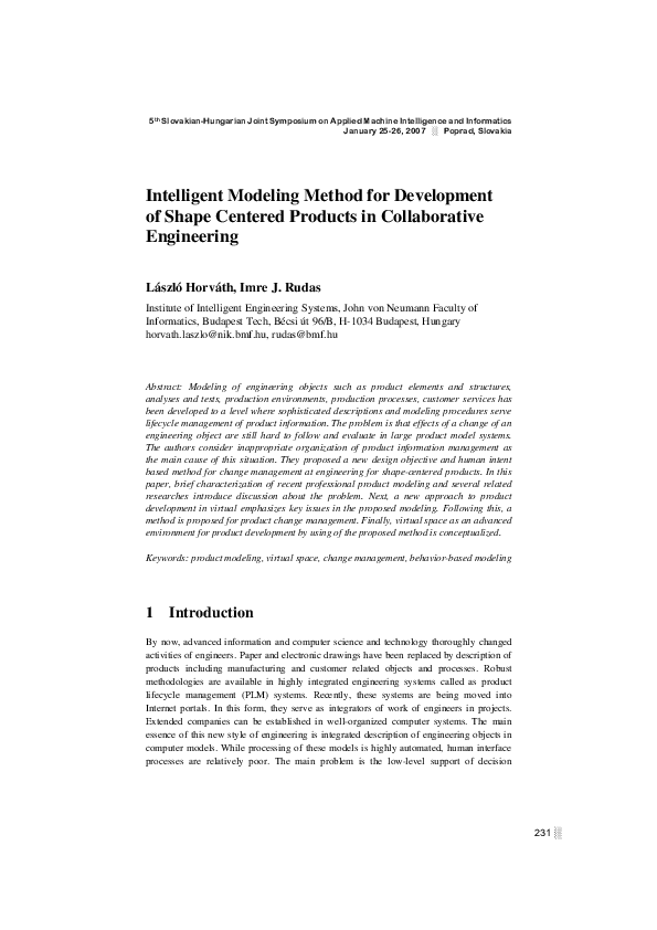 (PDF) Intelligent Modeling Method for Development of Shape Centered ...