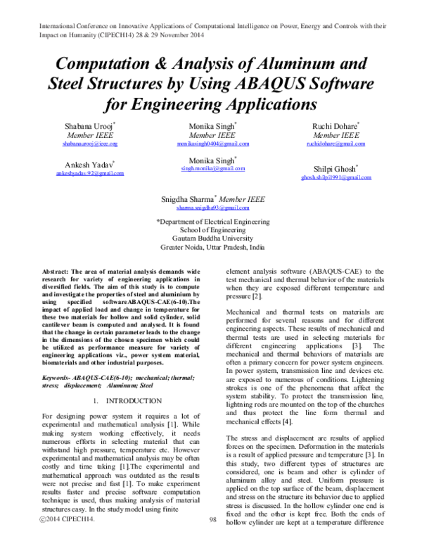 (PDF) Computation & analysis of aluminum and steel structures by using ...