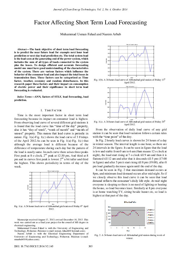 (PDF) Factor Affecting Short Term Load Forecasting