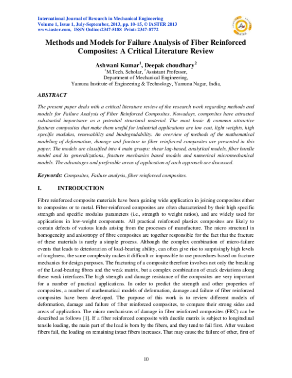 (PDF) Methods and Models for Failure Analysis of Fiber Reinforced ...