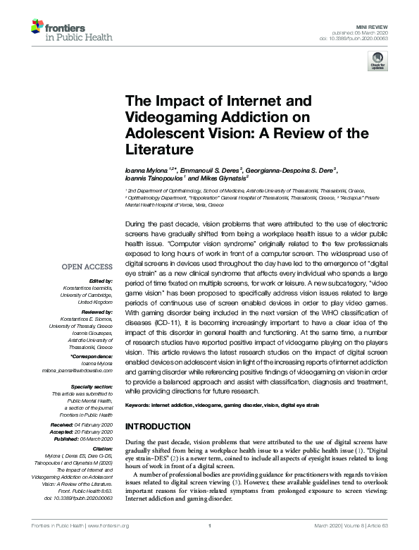 (PDF) The Impact of Internet and Videogaming Addiction on Adolescent ...