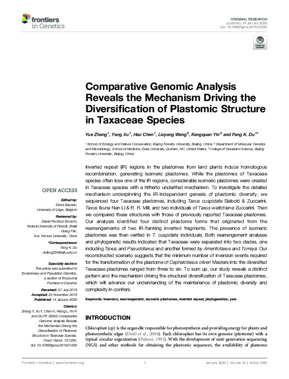 (PDF) Comparative Genomic Analysis Reveals the Mechanism Driving the ...