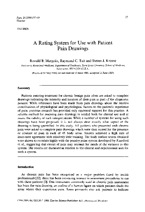 (PDF) A rating system for use with patient pain drawings
