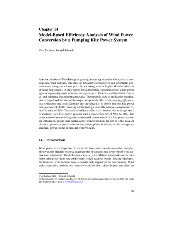 (PDF) Modelbased efficiency analysis of wind power conversion by a