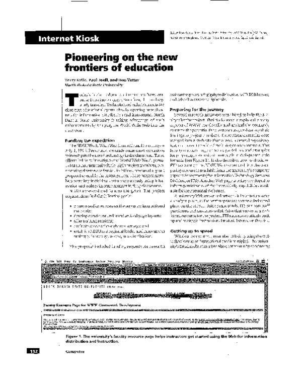 (PDF) Pioneering on the new frontiers of education
