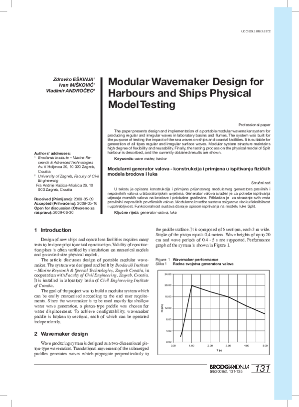 (PDF) Modular Wavemaker Design for Harbours and Ships Physical Model ...