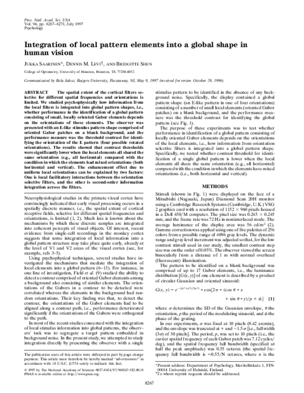 (PDF) Integration of local pattern elements into a global shape in ...