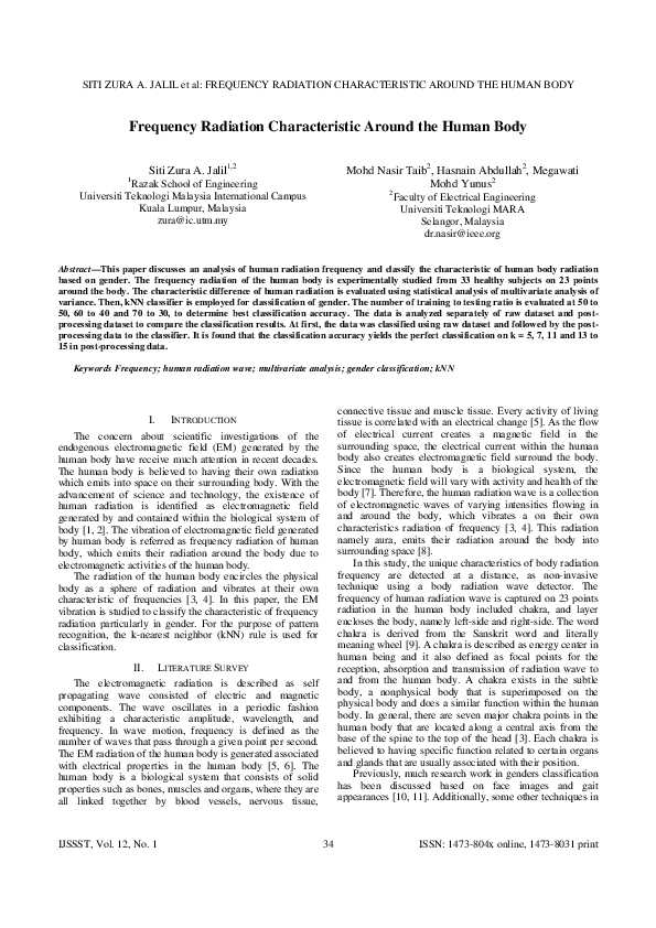 (PDF) Frequency Radiation Characteristic Around the Human Body