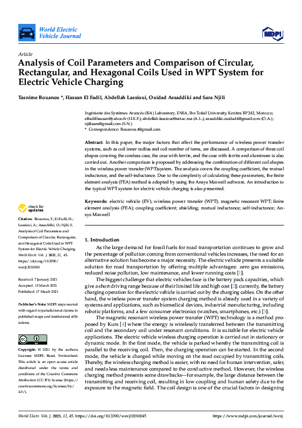 (PDF) Analysis of Coil Parameters and Comparison of Circular ...