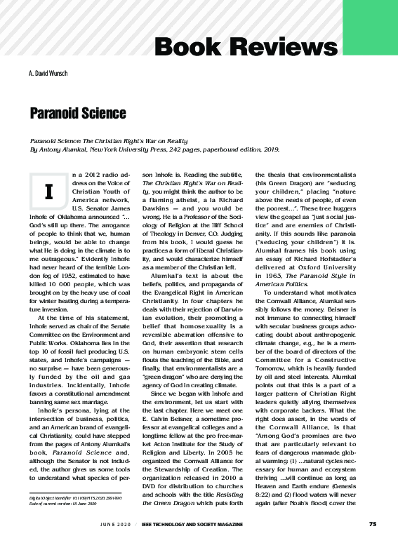 (PDF) Paranoid Science [Book Review]