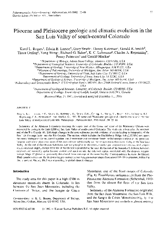 (PDF) Pliocene and Pleistocene geologic and climatic evolution in the ...
