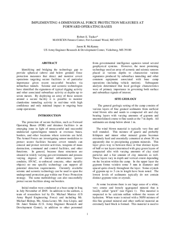 (PDF) Implementing 4-DIMENSIONAL Force Protection Measures at Forward ...