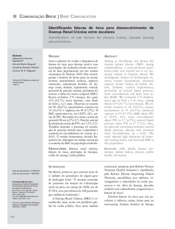 (PDF) Identification of risk factors for chronic kidney disease among ...