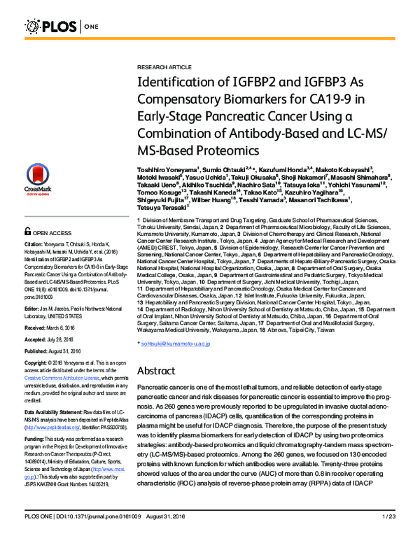 (PDF) Identification of IGFBP2 and IGFBP3 As Compensatory Biomarkers ...