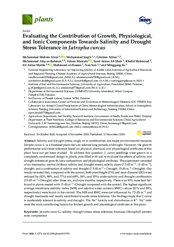 (PDF) Evaluating the Contribution of Growth, Physiological, and Ionic ...