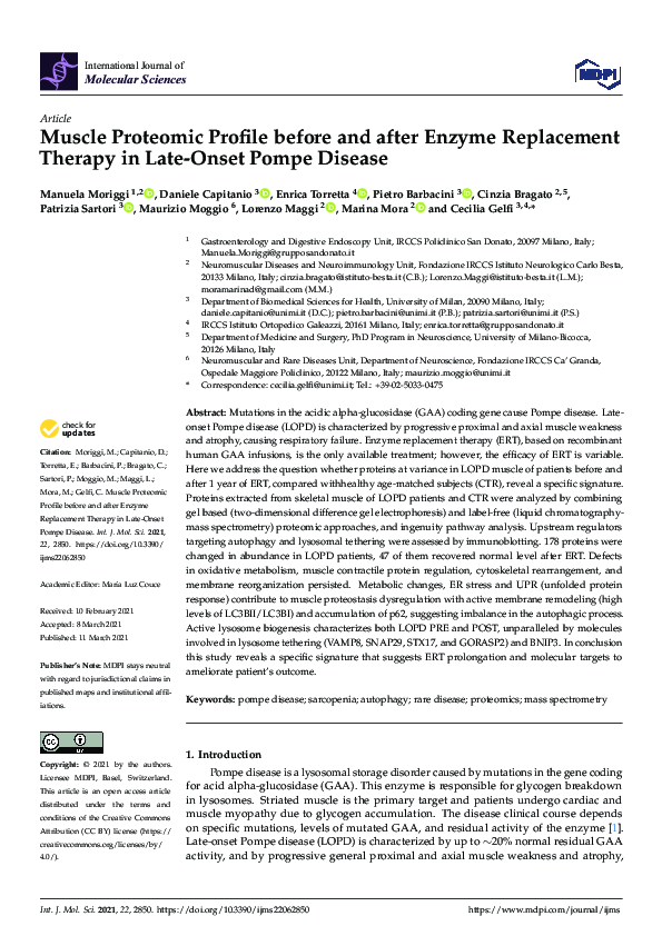 (PDF) Muscle Proteomic Profile before and after Enzyme Replacement ...