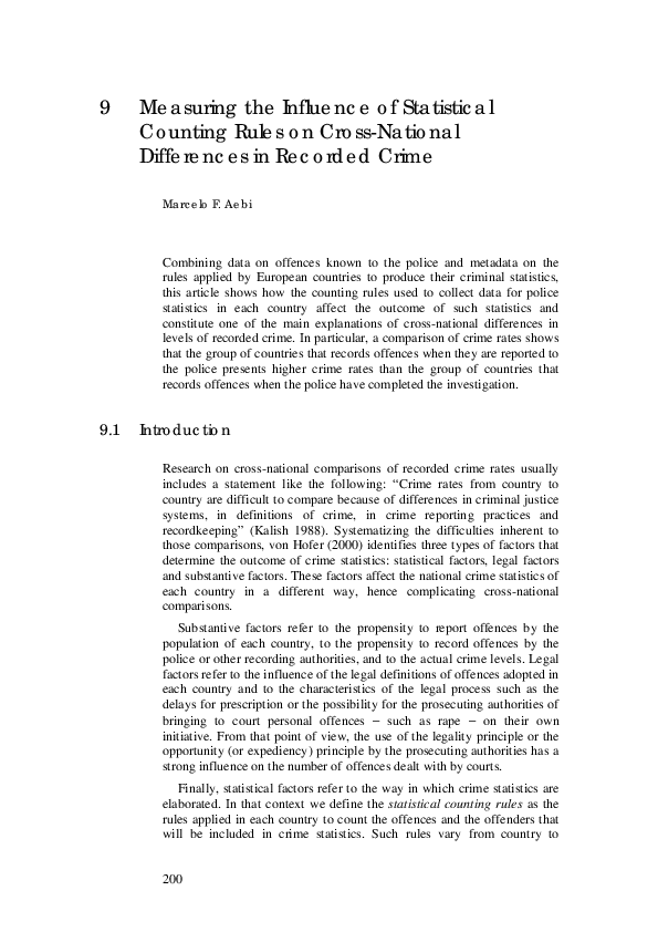 (PDF) 9 Measuring the Influence of Statistical Counting Rules on Cross