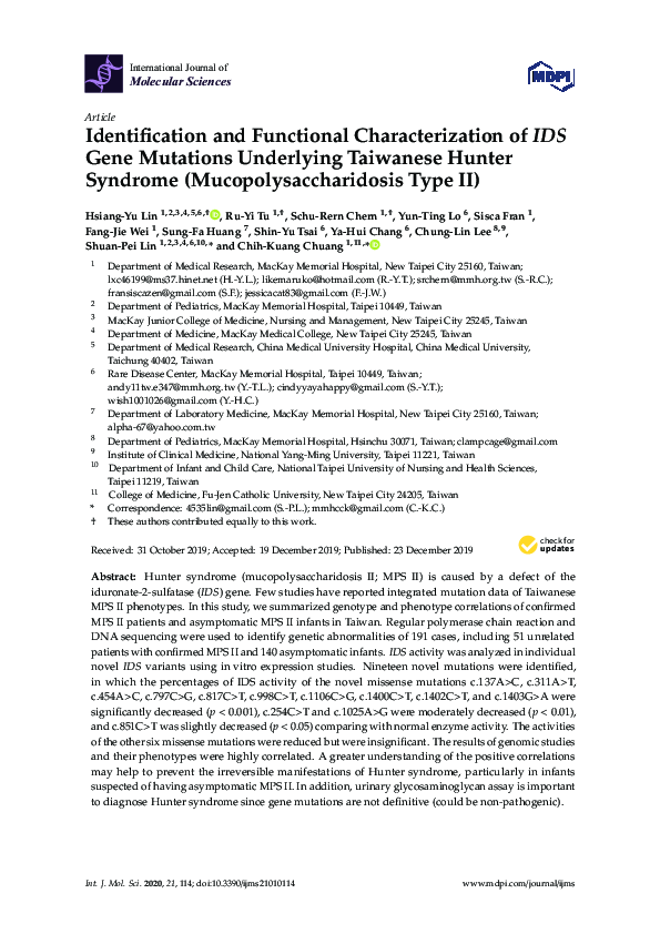 (PDF) Identification and Functional Characterization of IDS Gene ...