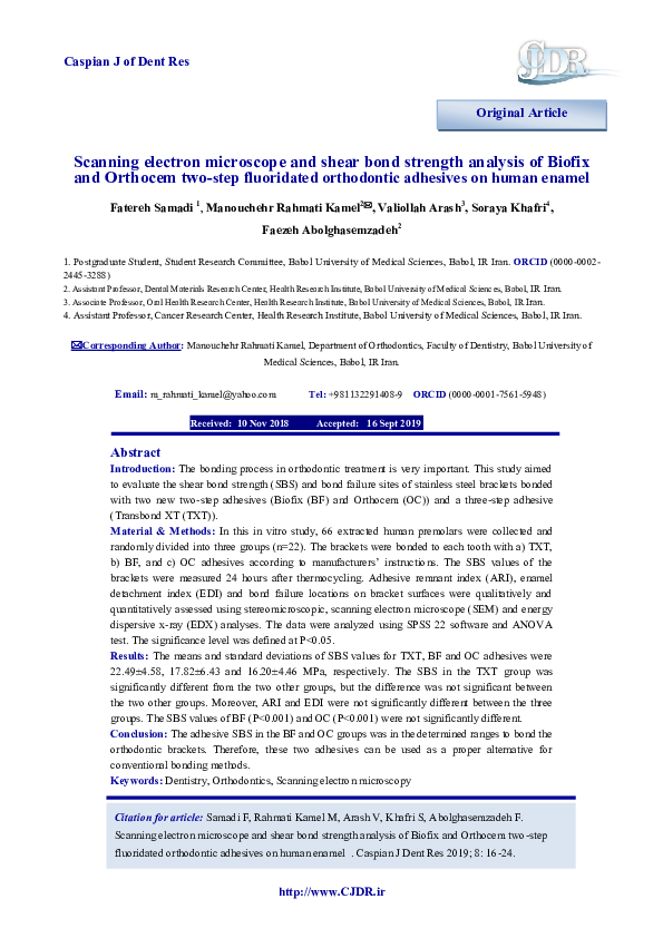 (PDF) Scanning electron microscope and shear bond strength analysis of ...