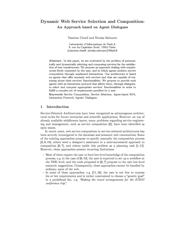 (PDF) Dynamic Web Service Selection and Composition: An Approach Based ...