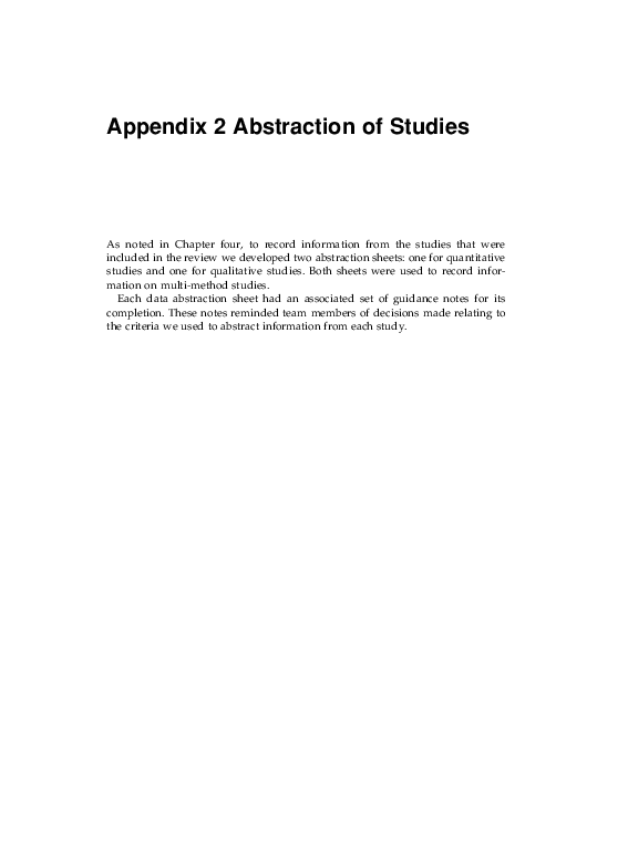 (PDF) Appendix 2: Abstraction of Studies