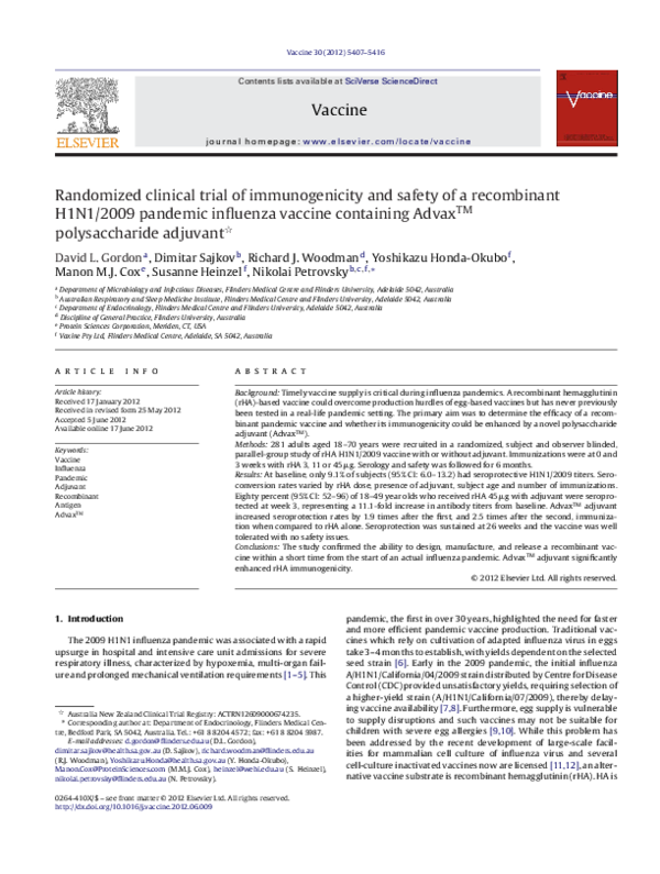 (PDF) Randomized clinical trial of immunogenicity and safety of a ...