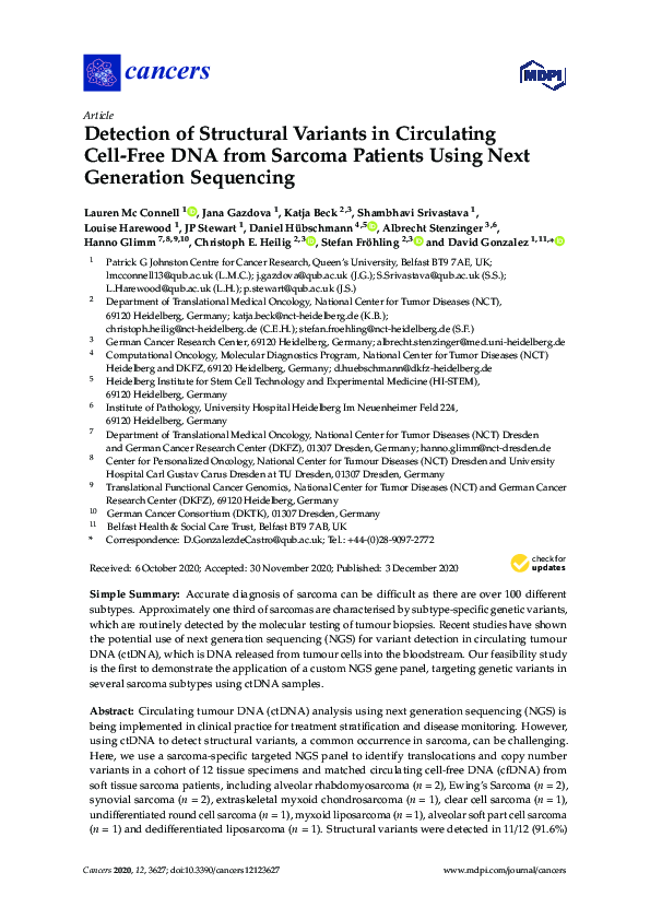 (PDF) Detection of Structural Variants in Circulating Cell-Free DNA ...
