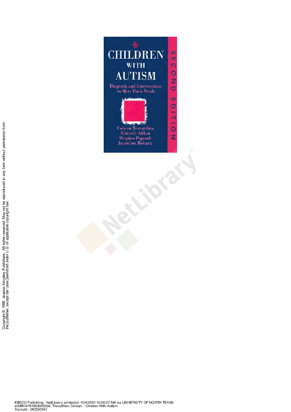 (PDF) Children With Autism: Diagnosis and Interventions to Meet Their Needs