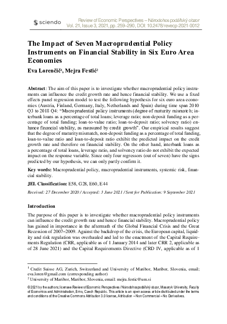 (PDF) The Impact of Seven Macroprudential Policy Instruments on ...