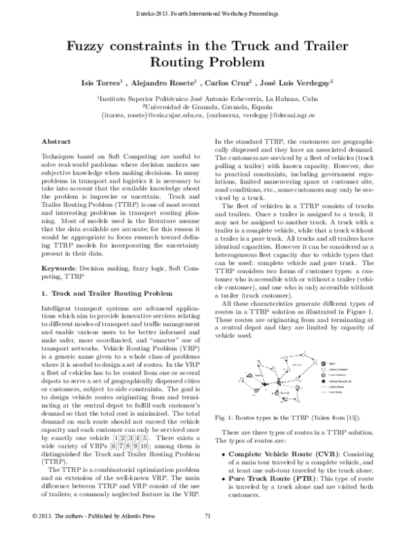 (PDF) Fuzzy constraints in the Truck and Trailer Routing Problem