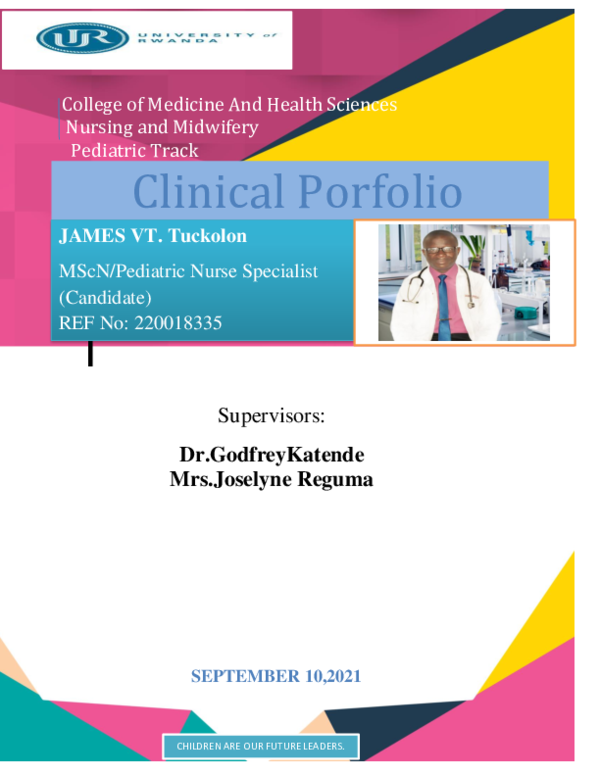 (PDF) CLINICAL PORFOLIO, Master of Science in Nursing,Pediatric