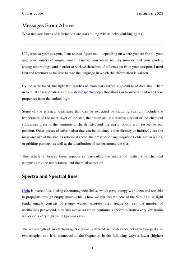 (PDF) Messages From Above